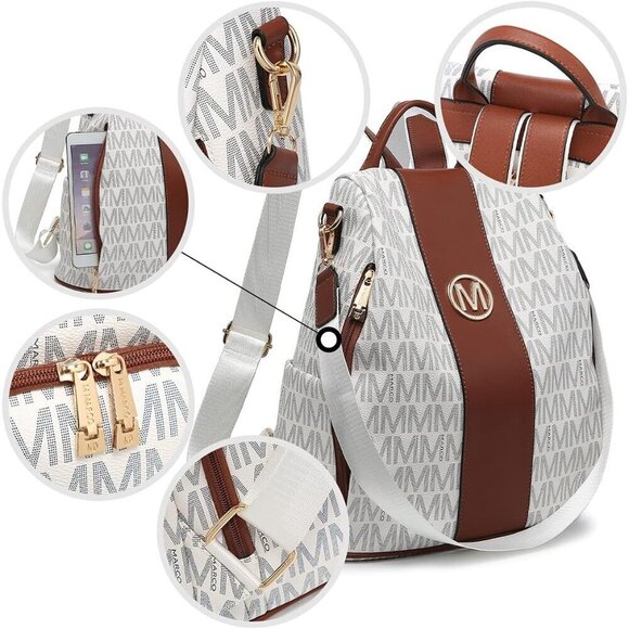 Women Vegan Leather Backpack Purse Multi Pockets Anti-Theft Travel Shoulder Bag main image 6